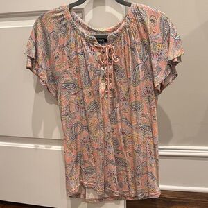 Chaps Pink and Blue Paisley Blouse